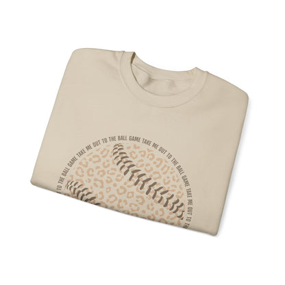 Leopard Print Baseball Sweatshirt, Cute Athletic Sweatshirt, Game Day Crewneck, Unisex Fashion Tops, Sports Gift - Southern Divas Boutique