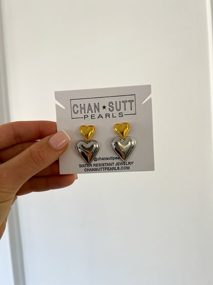 MIXED HEART EARRINGS - Southern Divas Boutique