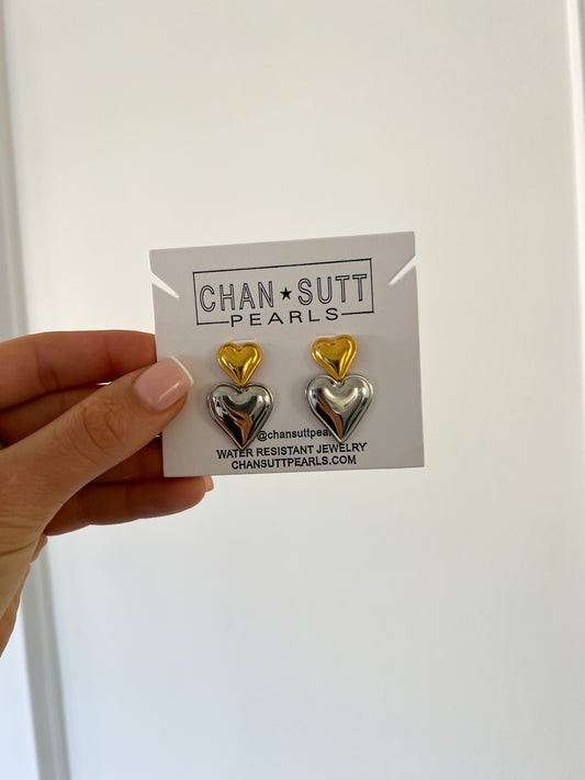 MIXED HEART EARRINGS - Southern Divas Boutique