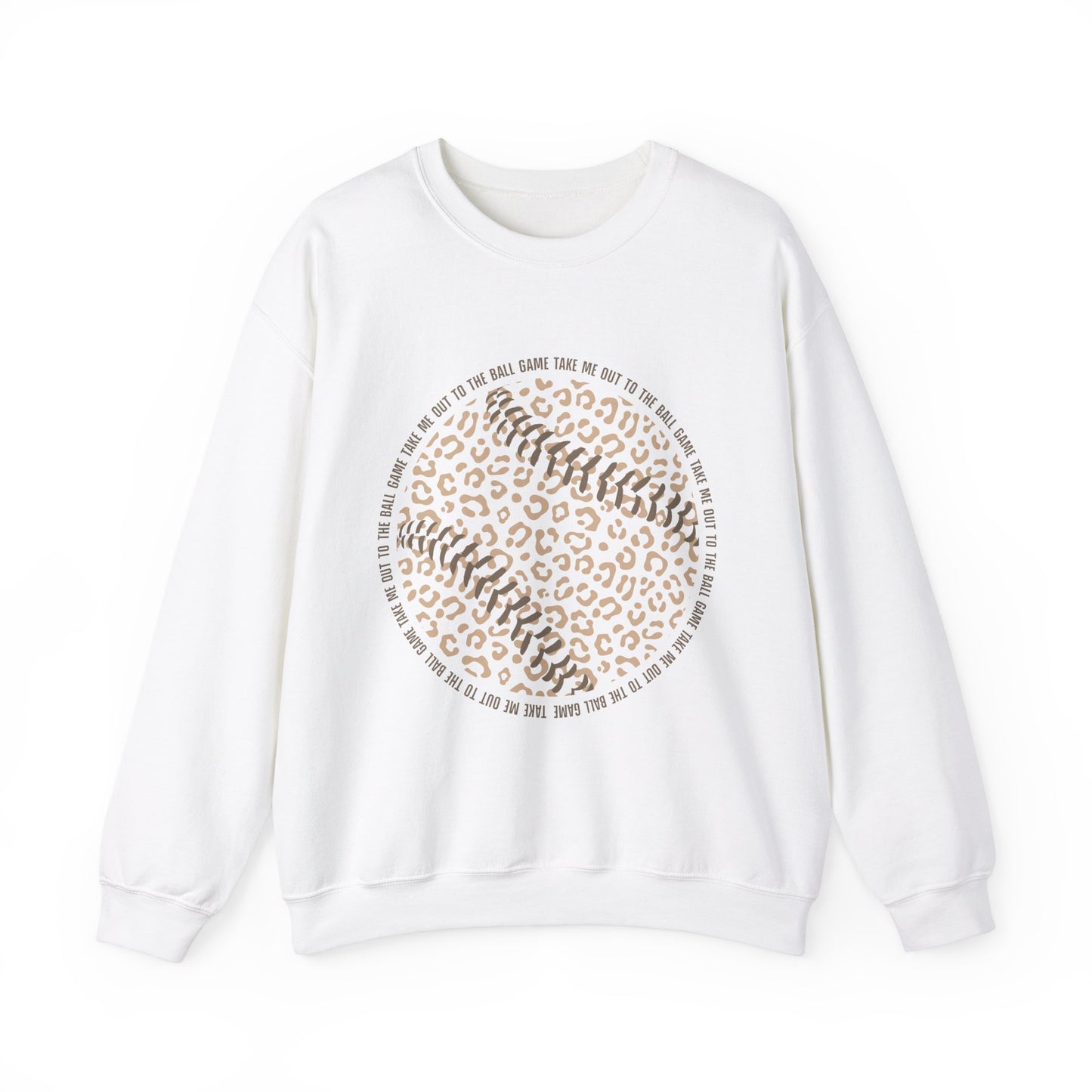 Leopard Print Baseball Sweatshirt, Cute Athletic Sweatshirt, Game Day Crewneck, Unisex Fashion Tops, Sports Gift - Southern Divas Boutique