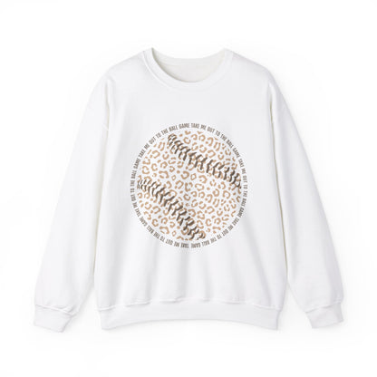 Leopard Print Baseball Sweatshirt, Cute Athletic Sweatshirt, Game Day Crewneck, Unisex Fashion Tops, Sports Gift - Southern Divas Boutique