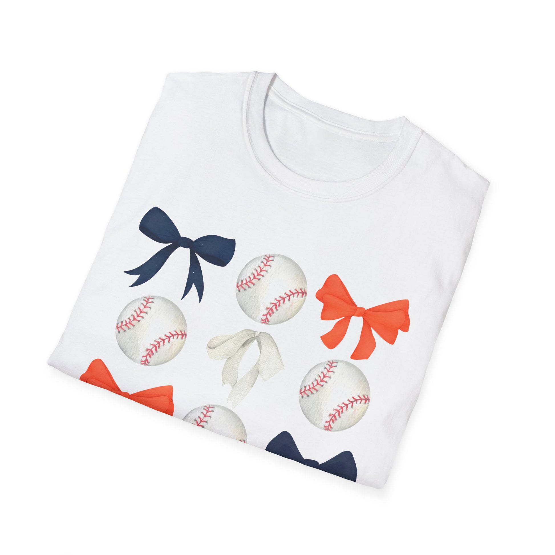 Houston Astros Coquette Bows Unisex Softstyle T-Shirt - Southern Divas Boutique