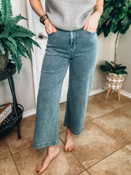 Social Status Pearl Jeans - Southern Divas Boutique