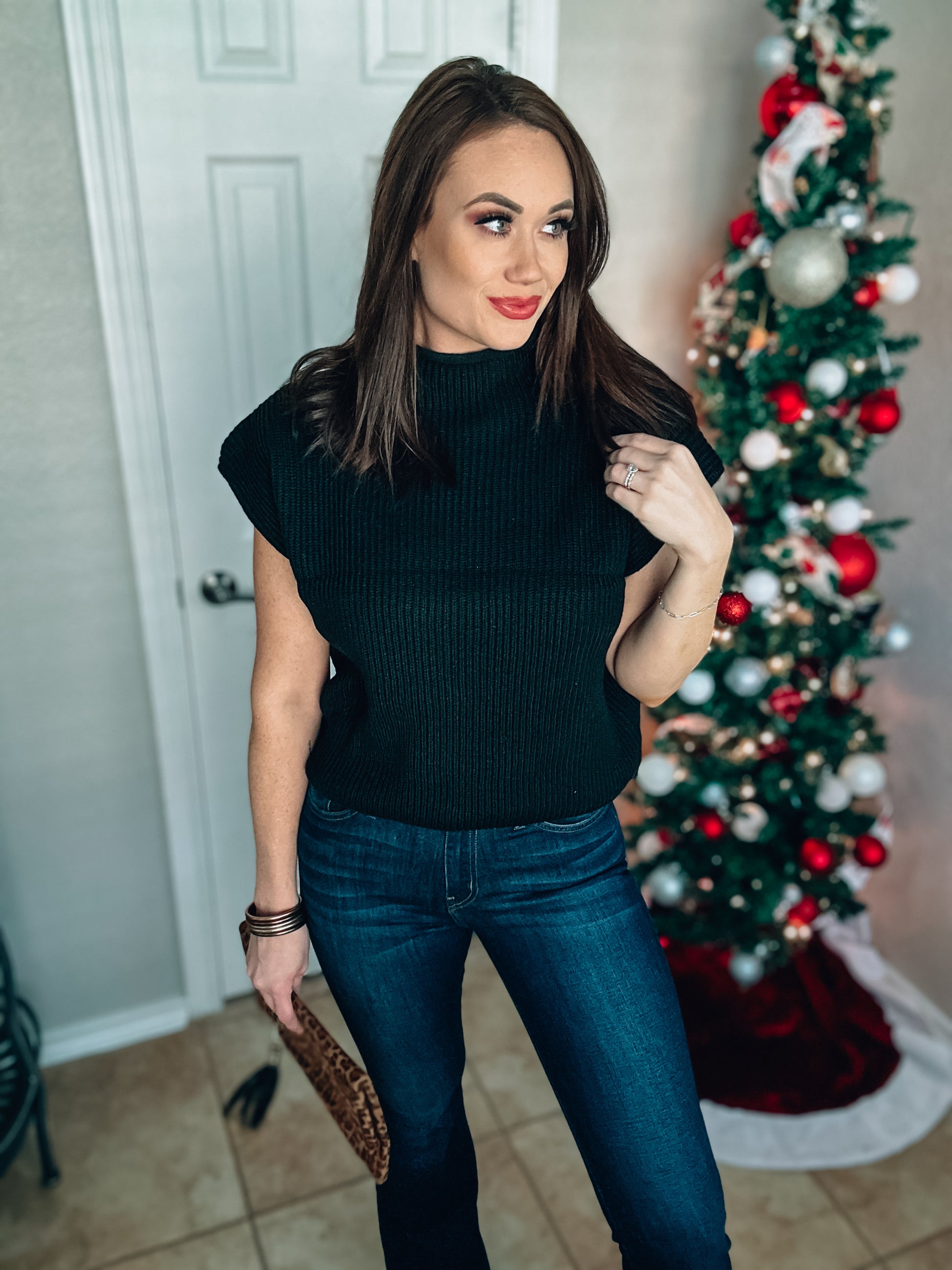 Perfect Score Sweater Top - Black - Southern Divas Boutique