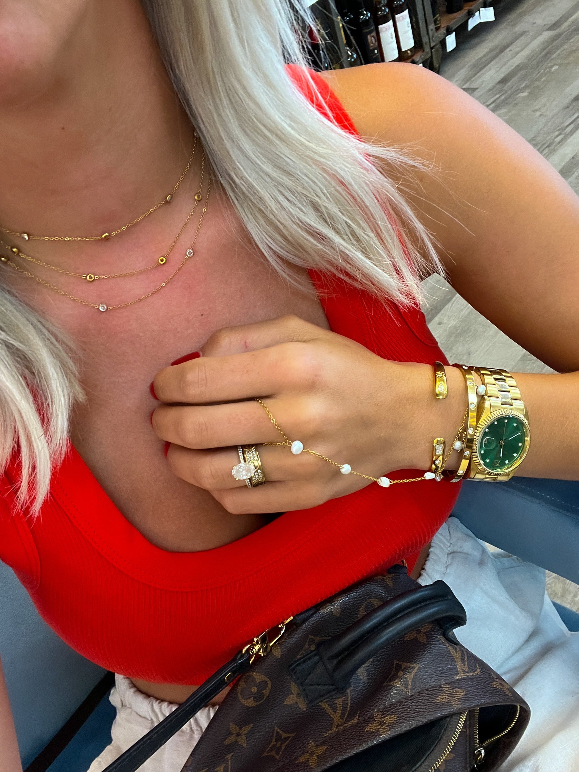 TRIPLE LAYERED DIAMOND NECKLACE - Southern Divas Boutique