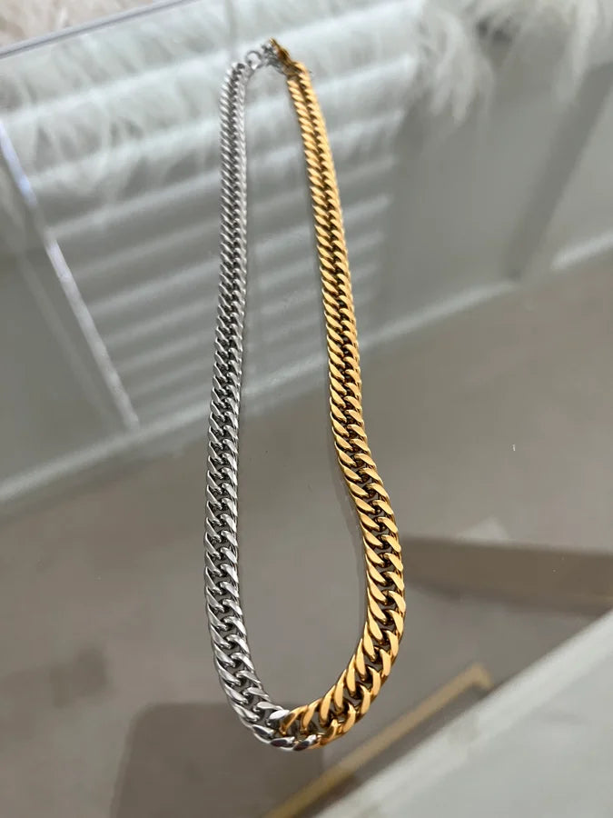 SHINY TWO TONE NECKLACE - Southern Divas Boutique