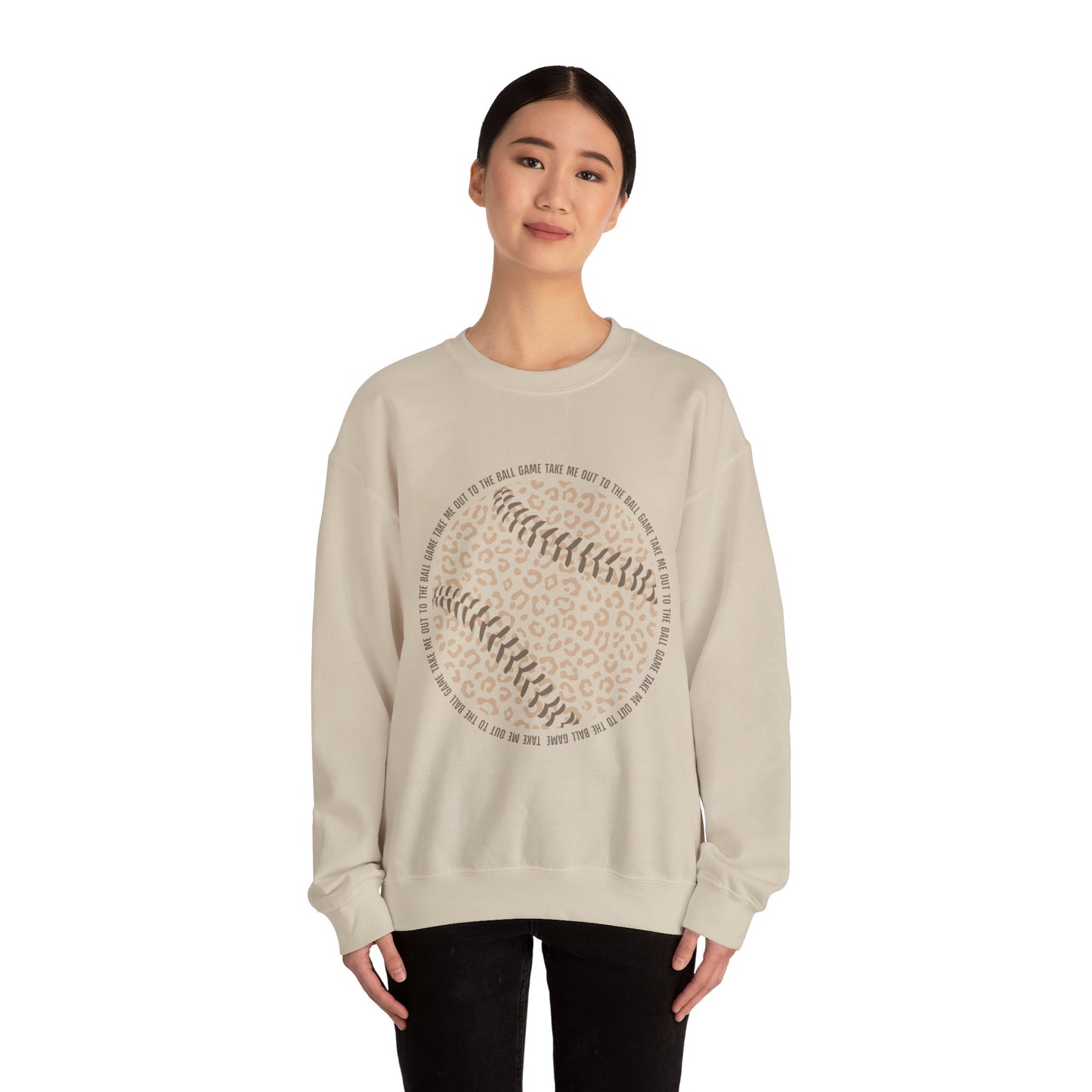 Leopard Print Baseball Sweatshirt, Cute Athletic Sweatshirt, Game Day Crewneck, Unisex Fashion Tops, Sports Gift - Southern Divas Boutique