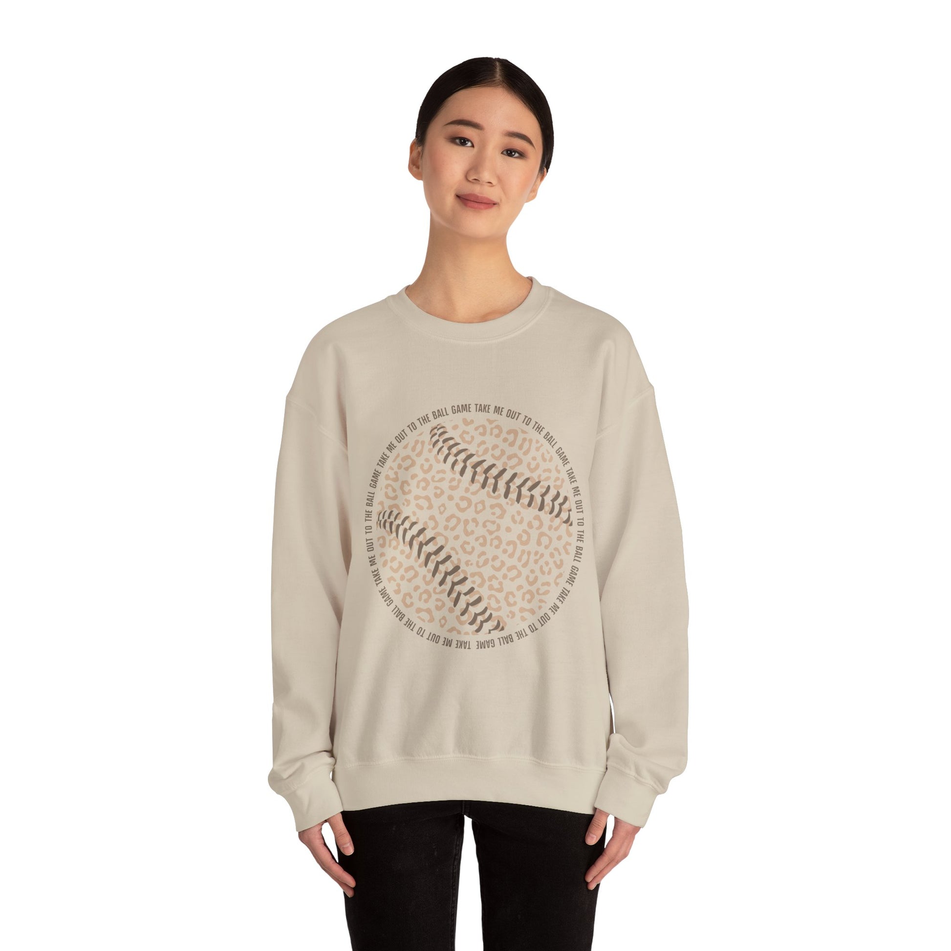 Leopard Print Baseball Sweatshirt, Cute Athletic Sweatshirt, Game Day Crewneck, Unisex Fashion Tops, Sports Gift - Southern Divas Boutique