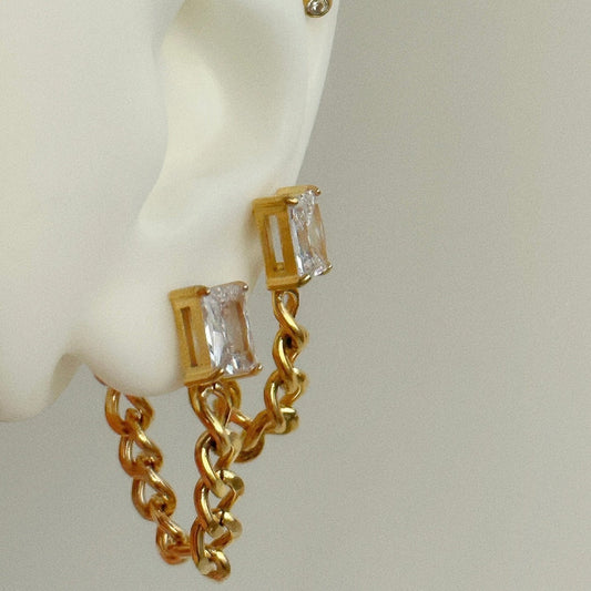 DIAMOND CHAIN EARRINGS - Southern Divas Boutique