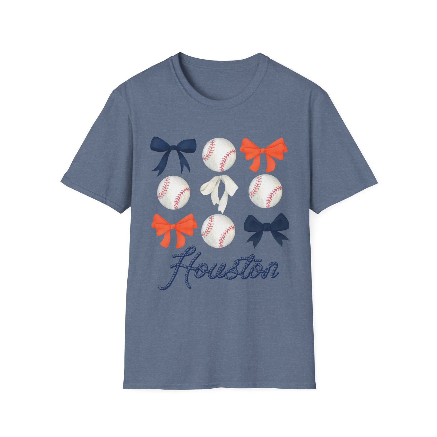 Houston Astros Coquette Bows Unisex Softstyle T-Shirt - Southern Divas Boutique