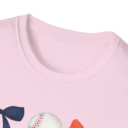Houston Astros Coquette Bows Unisex Softstyle T-Shirt - Southern Divas Boutique