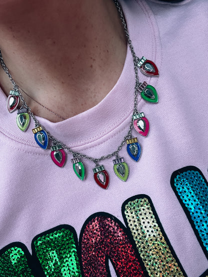 Christmas Lightbulb Charm Necklace - Southern Divas Boutique