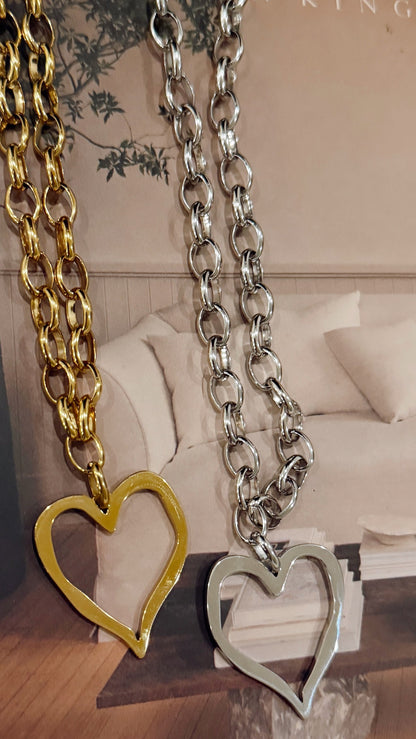 LARGE OPEN HEART NECKLACE - Southern Divas Boutique