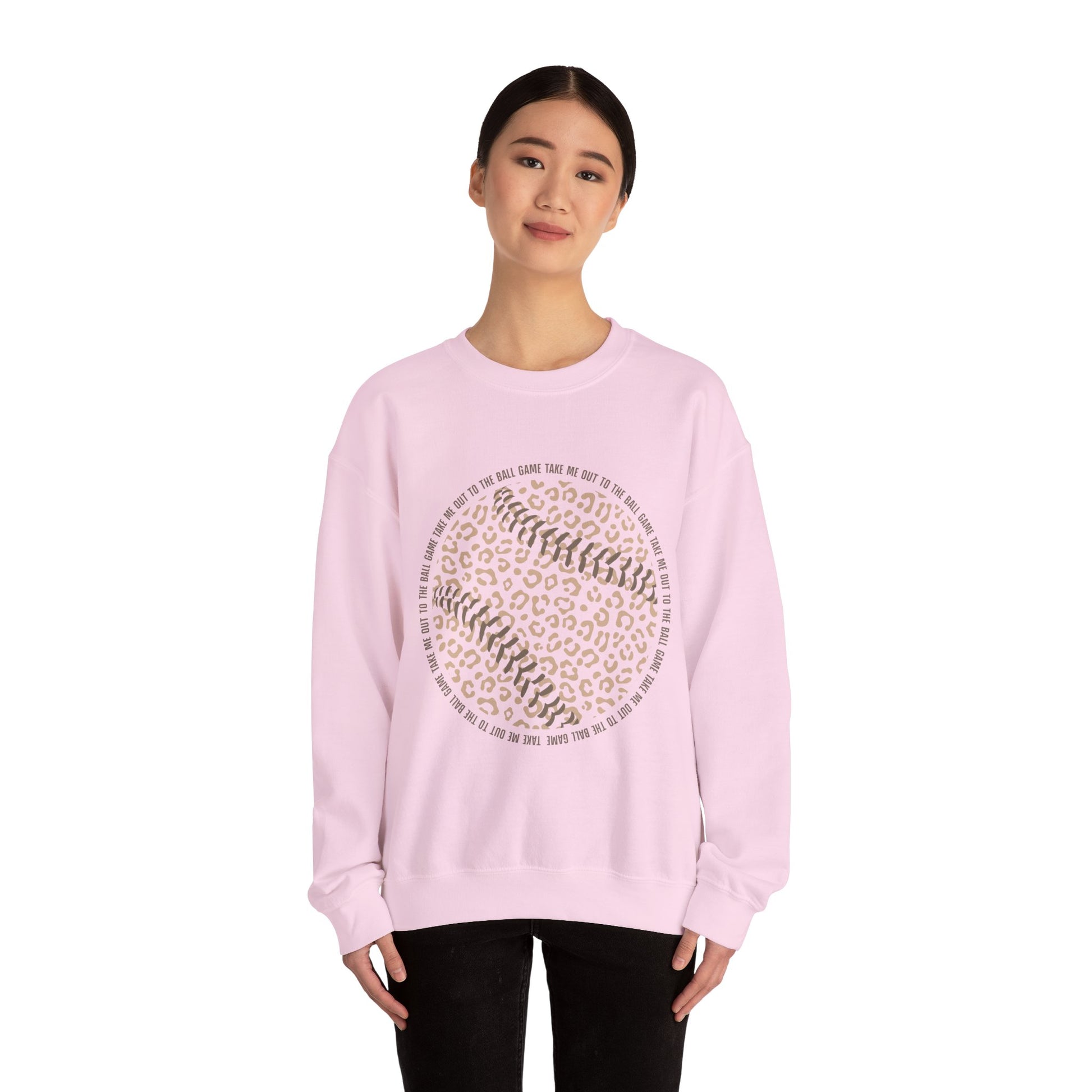 Leopard Print Baseball Sweatshirt, Cute Athletic Sweatshirt, Game Day Crewneck, Unisex Fashion Tops, Sports Gift - Southern Divas Boutique