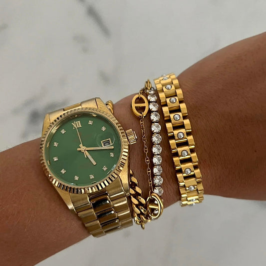 PEARL GOLD WATCH BAND BRACELET - Southern Divas Boutique