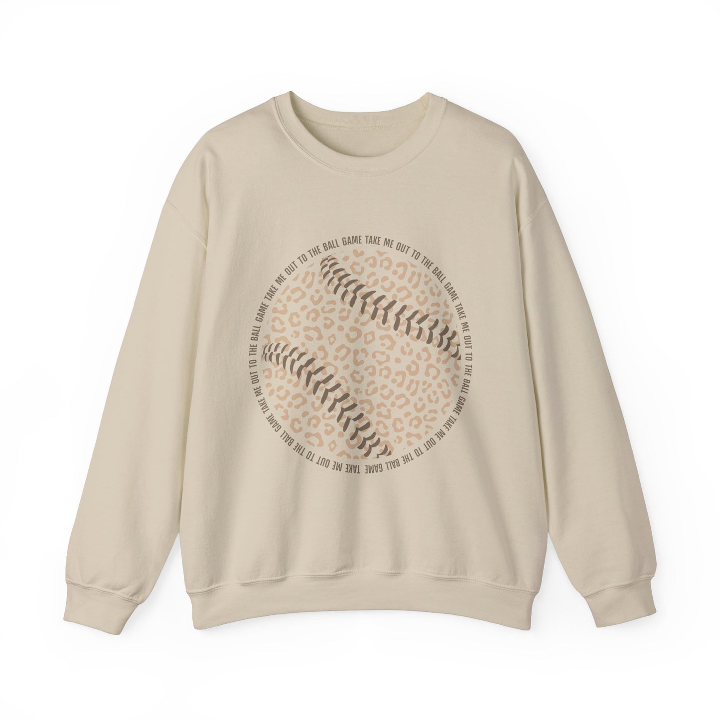 Leopard Print Baseball Sweatshirt, Cute Athletic Sweatshirt, Game Day Crewneck, Unisex Fashion Tops, Sports Gift - Southern Divas Boutique