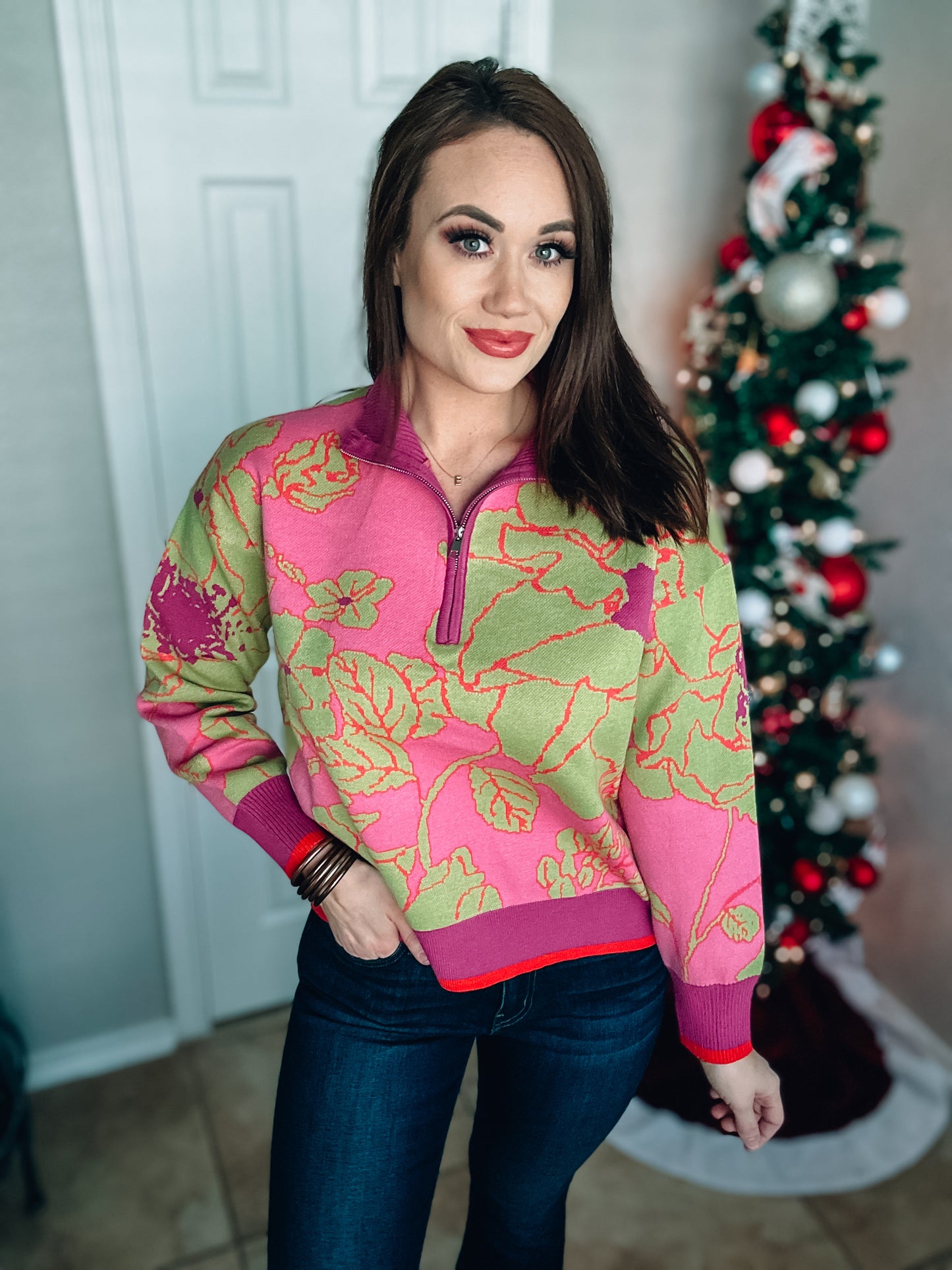 Signature Move Quarter Zip Sweater - Southern Divas Boutique