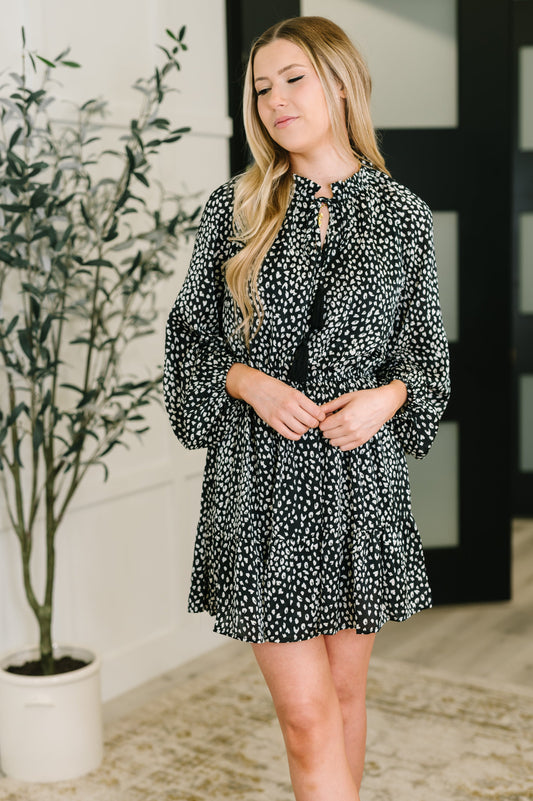 A Cheeky Little Time Tiered Dress in Black - Southern Divas Boutique