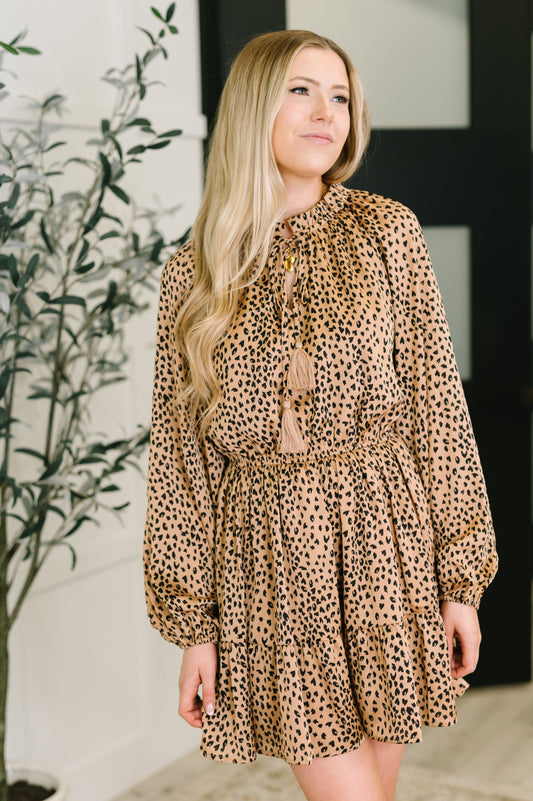 A Cheeky Little Time Tiered Dress in Pecan Brown - Southern Divas Boutique