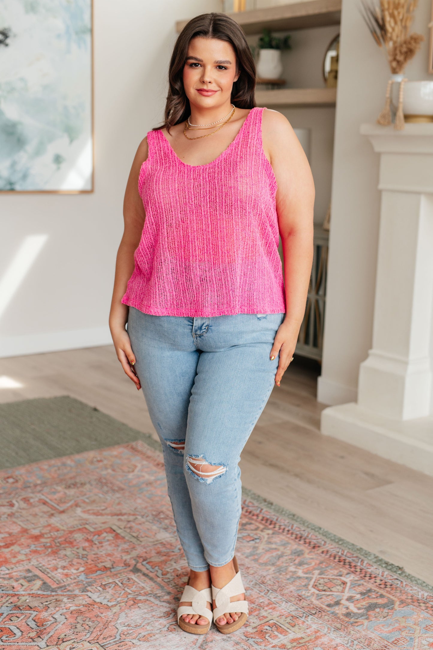 A Major Upgrade Knit V-Neck Tank - Southern Divas Boutique