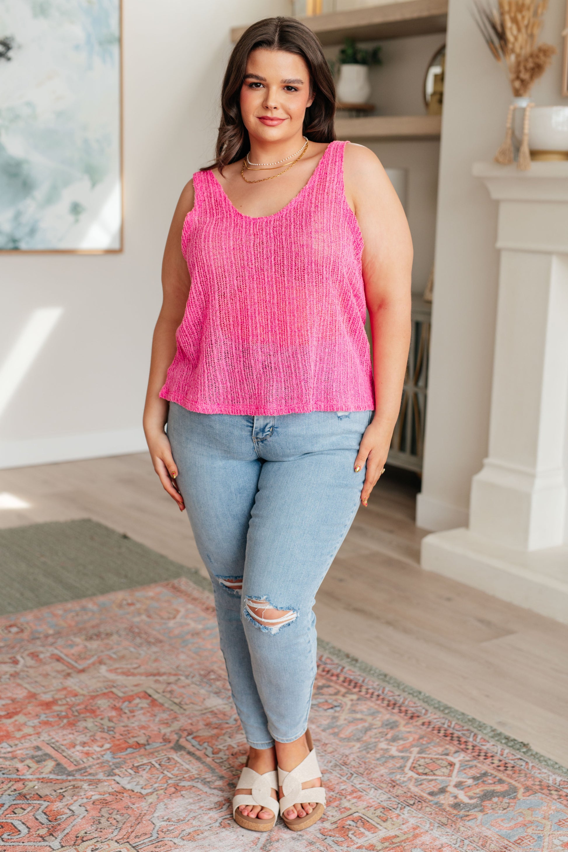 A Major Upgrade Knit V-Neck Tank - Southern Divas Boutique