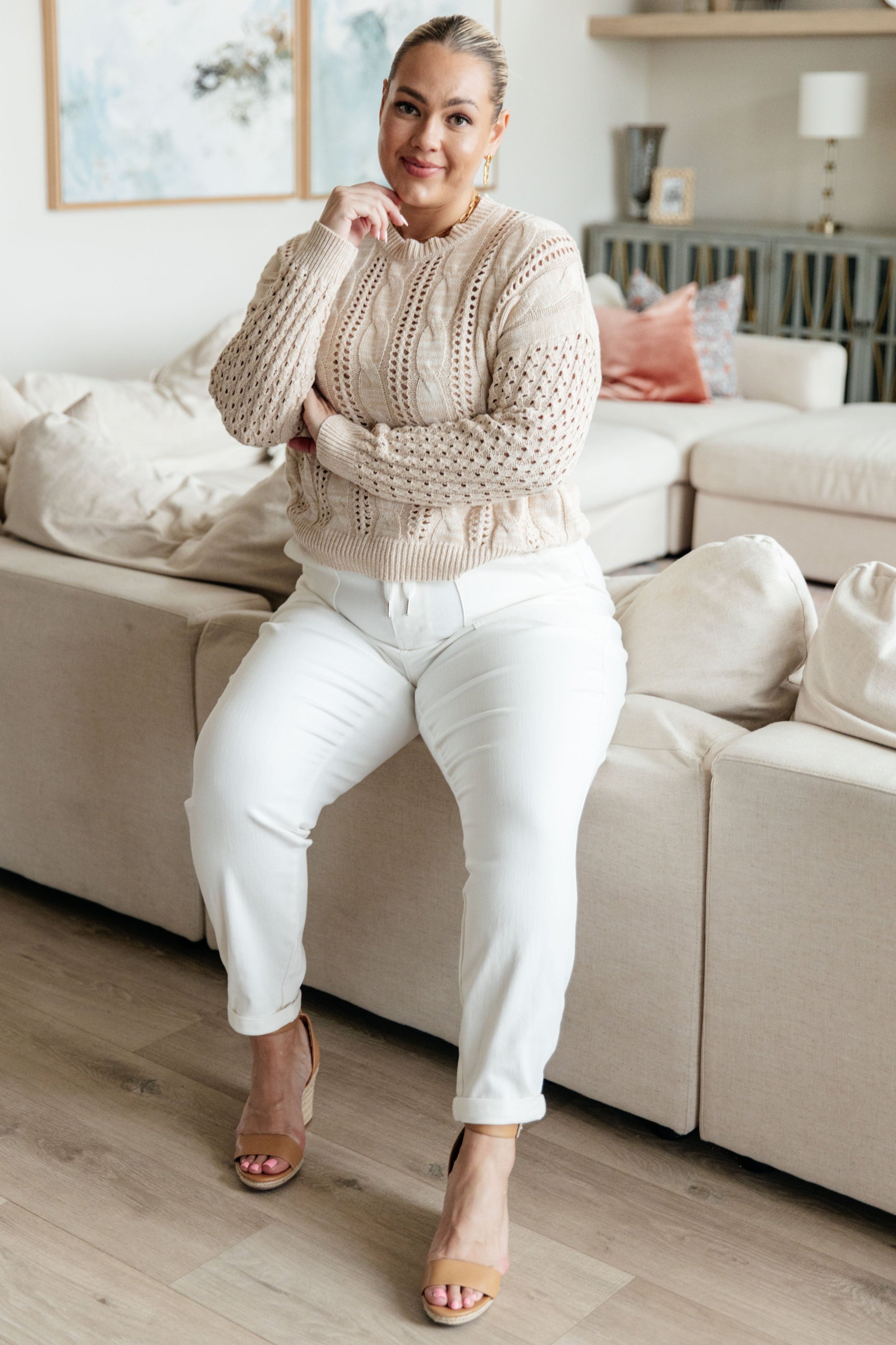 A Note of Thanks Cable Knit Sweater - Southern Divas Boutique