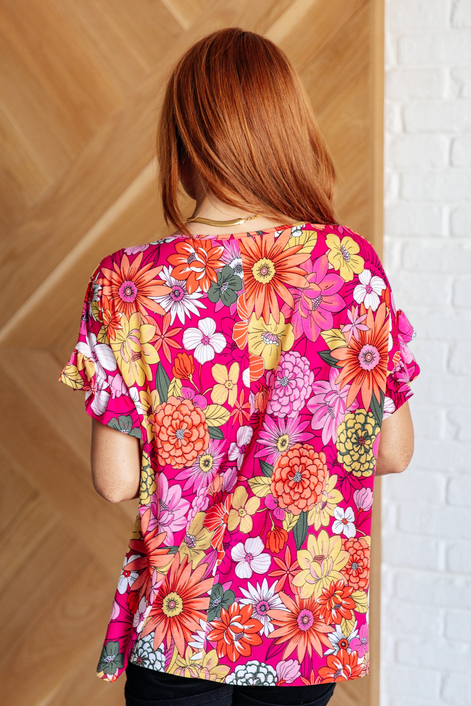 Flit About Floral Top in Pink - Southern Divas Boutique