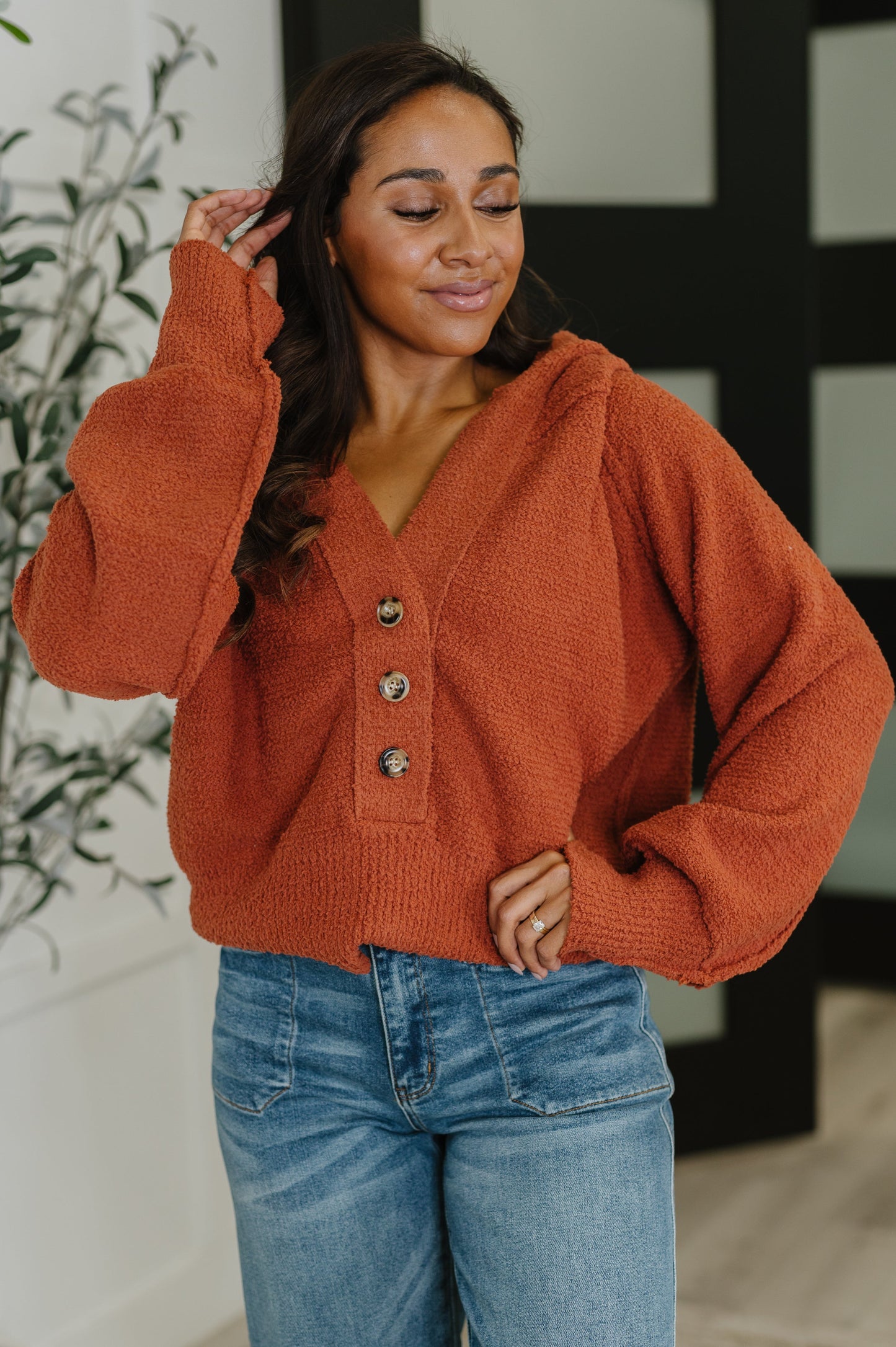 All For Me Henley Sweater - Southern Divas Boutique