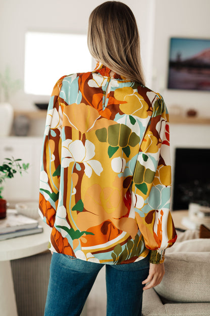 All Together Now Mock Neck Blouse - Southern Divas Boutique