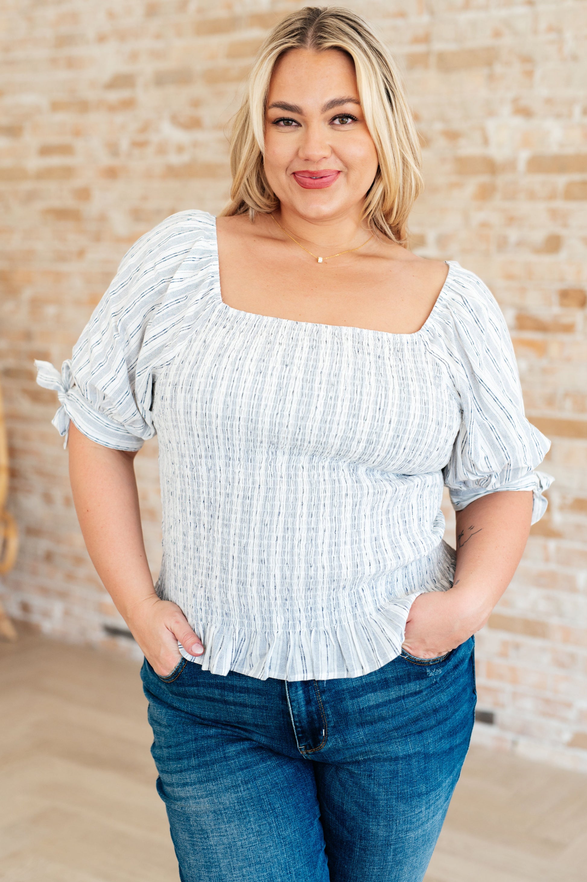 Anticipating More Smocked Blouse - Southern Divas Boutique