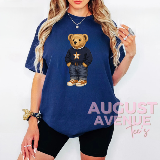 Astros Teddy Bear Tee - Southern Divas Boutique