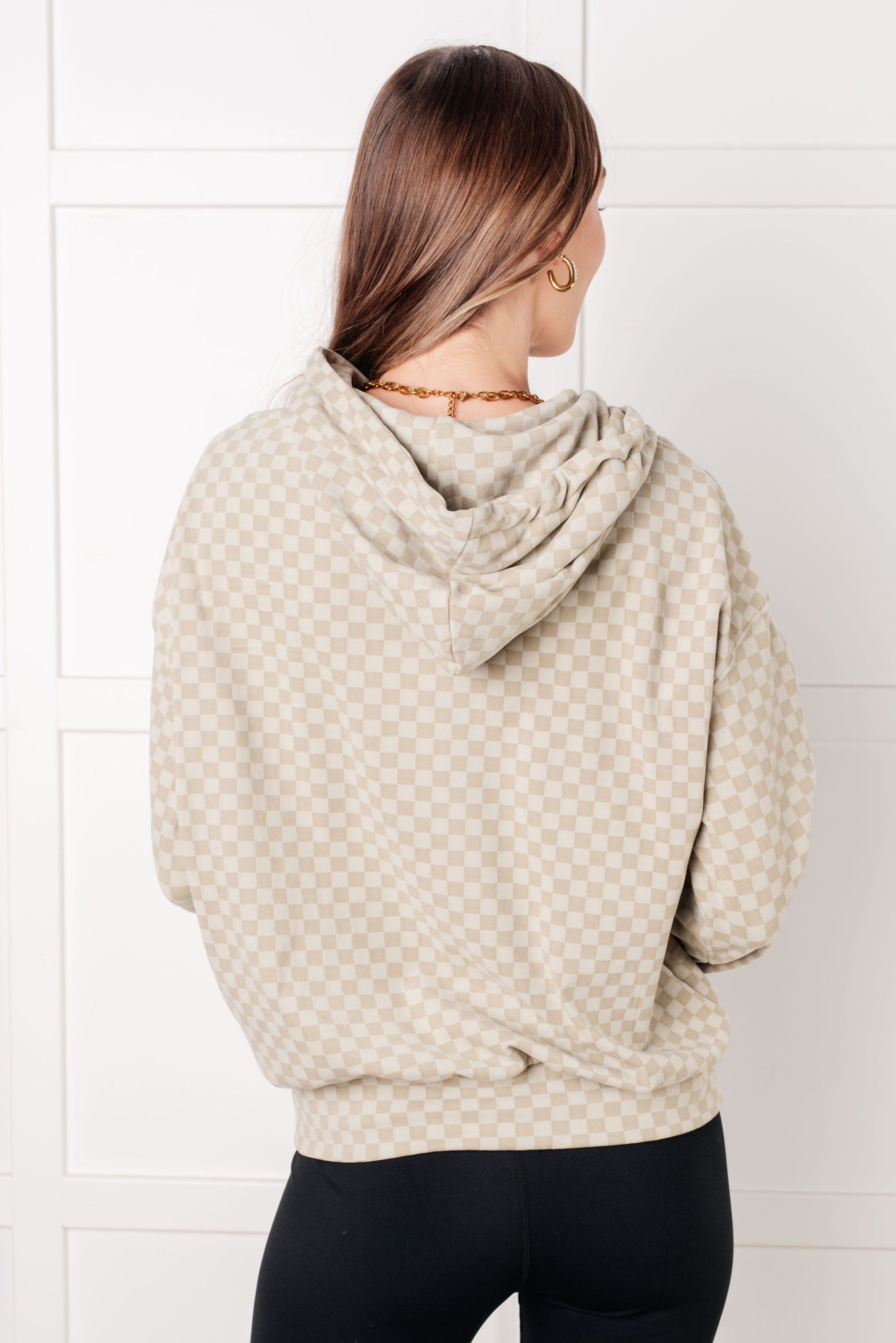 Ask Me Out Checkered Hoodie in Sage - Southern Divas Boutique