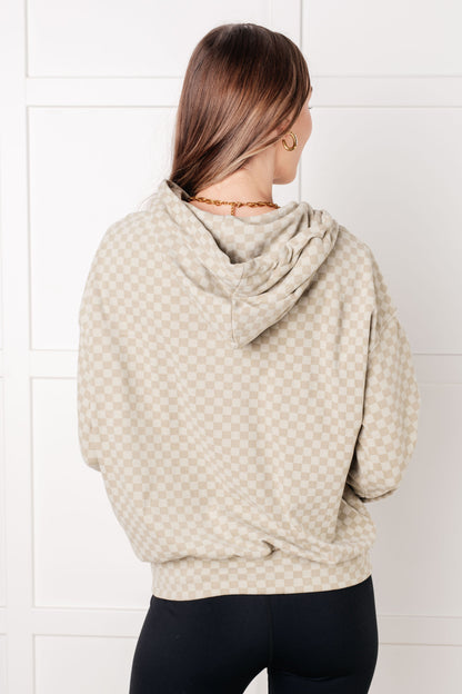 Ask Me Out Checkered Hoodie in Sage - Southern Divas Boutique