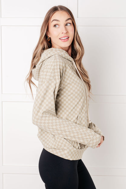 Ask Me Out Checkered Hoodie in Sage - Southern Divas Boutique