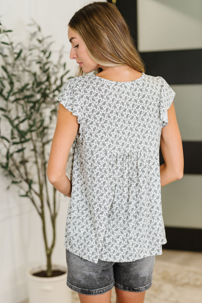 Bloom Service V-Neck Blouse in Ivory - Southern Divas Boutique