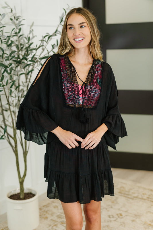Boheme Bay Swim Cover Up in Black - Southern Divas Boutique