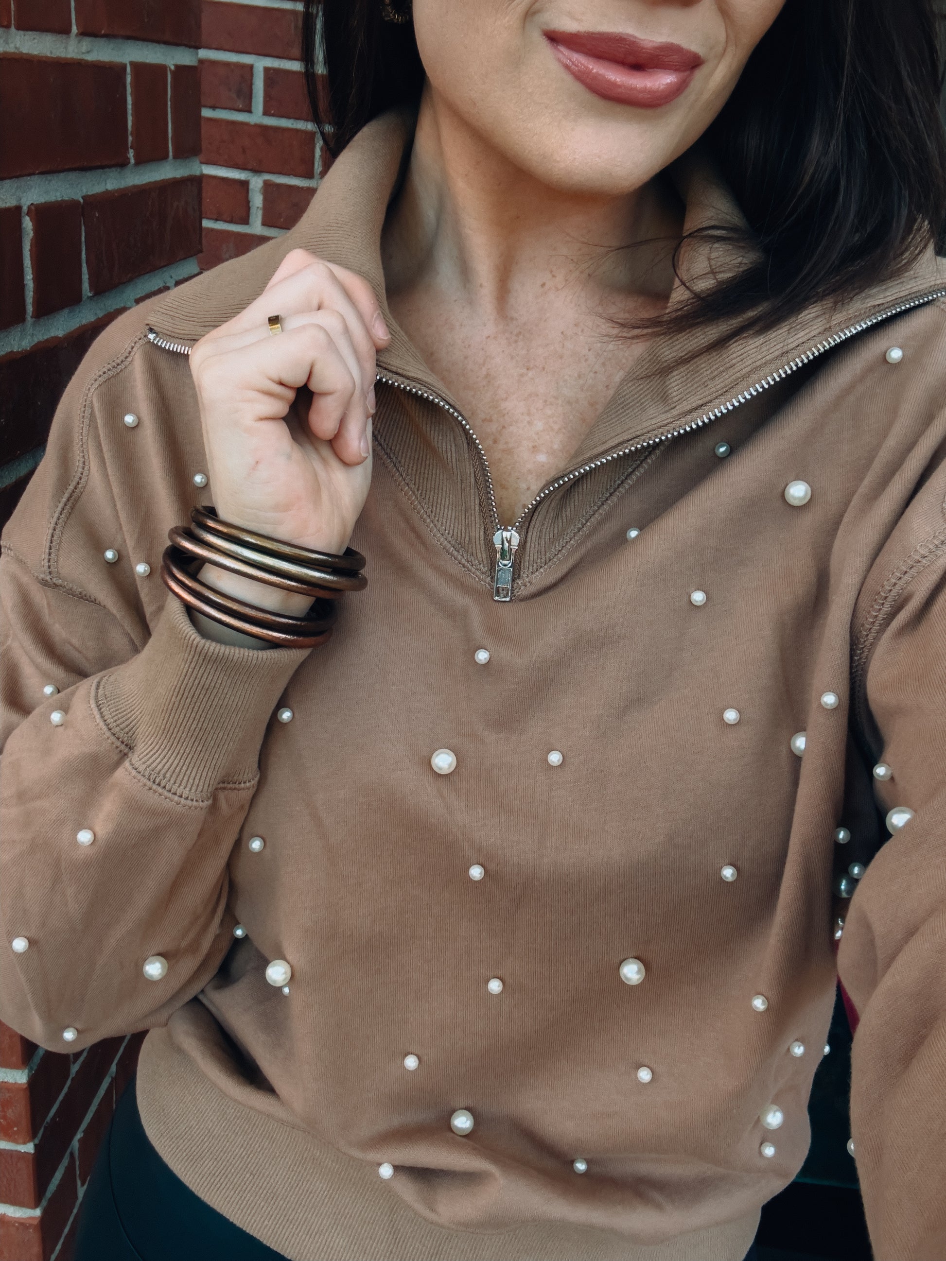 Comfy In Pearls Pullover - Southern Divas Boutique