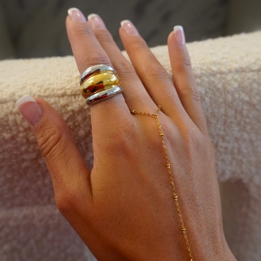 TWO TONED DOME RING - Southern Divas Boutique