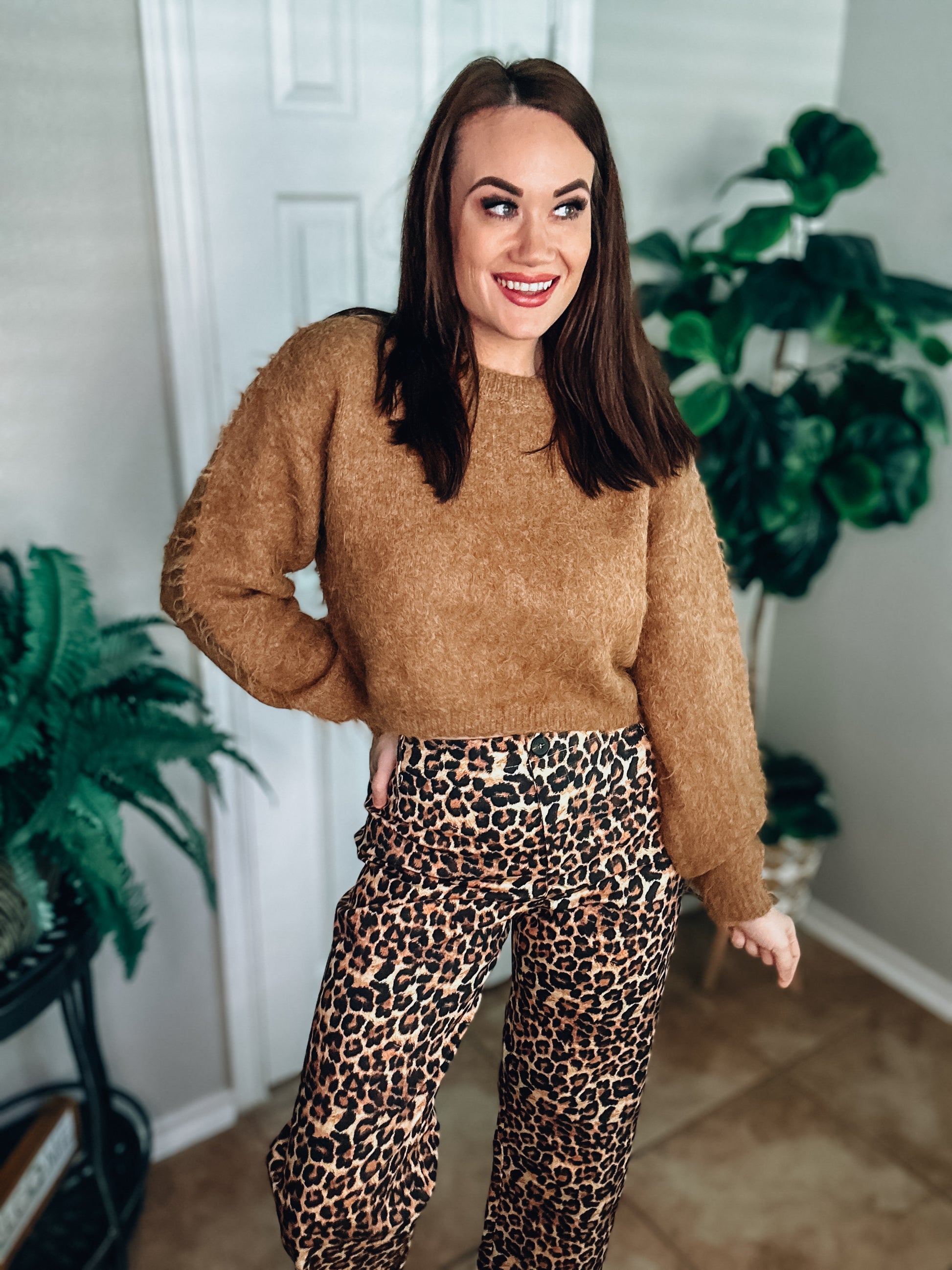 Latte Run Cropped Sweater - Southern Divas Boutique
