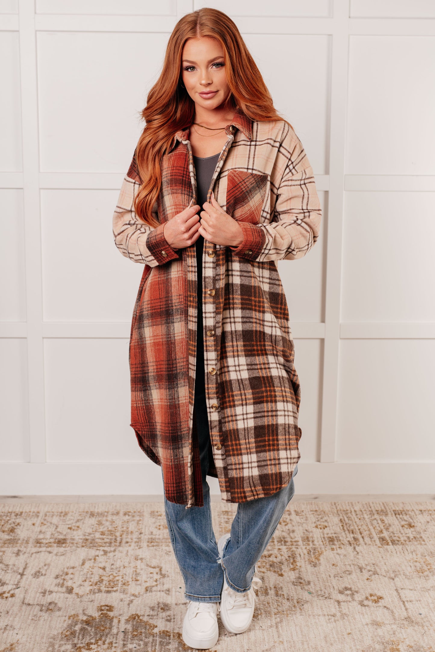 Cabin Fever Flannel Plaid Oversized Shacket - Southern Divas Boutique