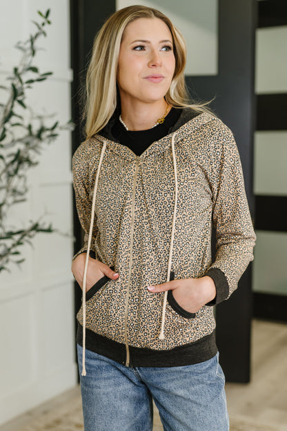 Call of the Wild Contrast Trim Zip Up - Southern Divas Boutique