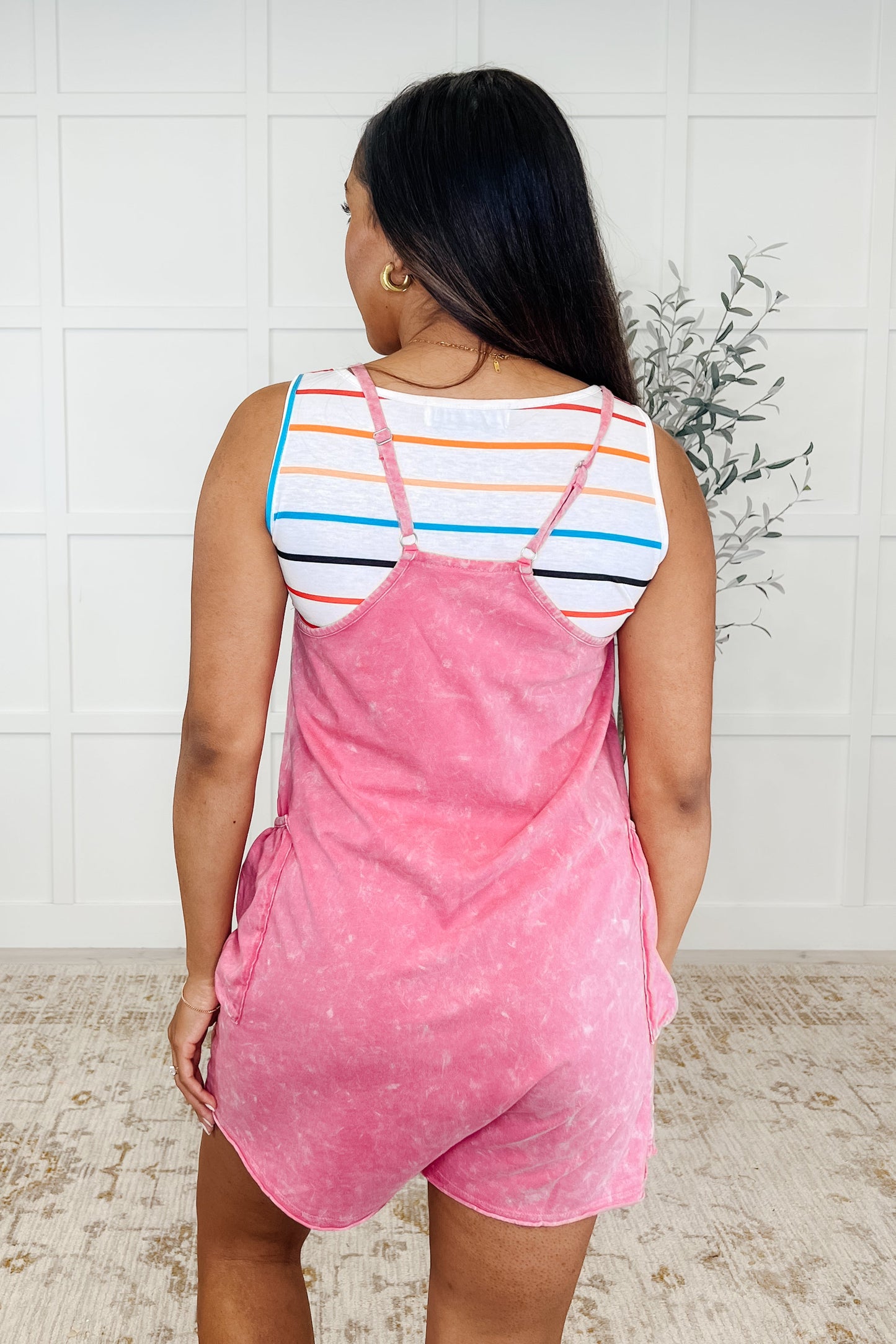 Carefree Cutie Slouchy Pocket Romper in Pink - Southern Divas Boutique