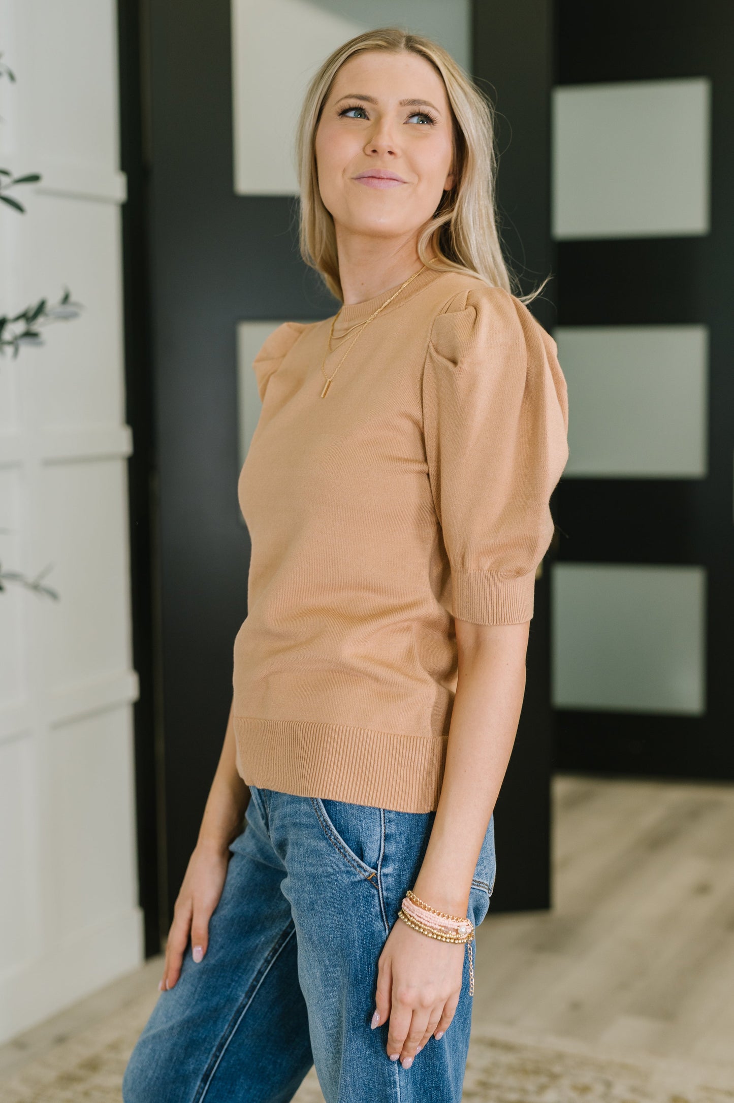 Casually Classy Puff Sleeve Blouse in Brush - Southern Divas Boutique