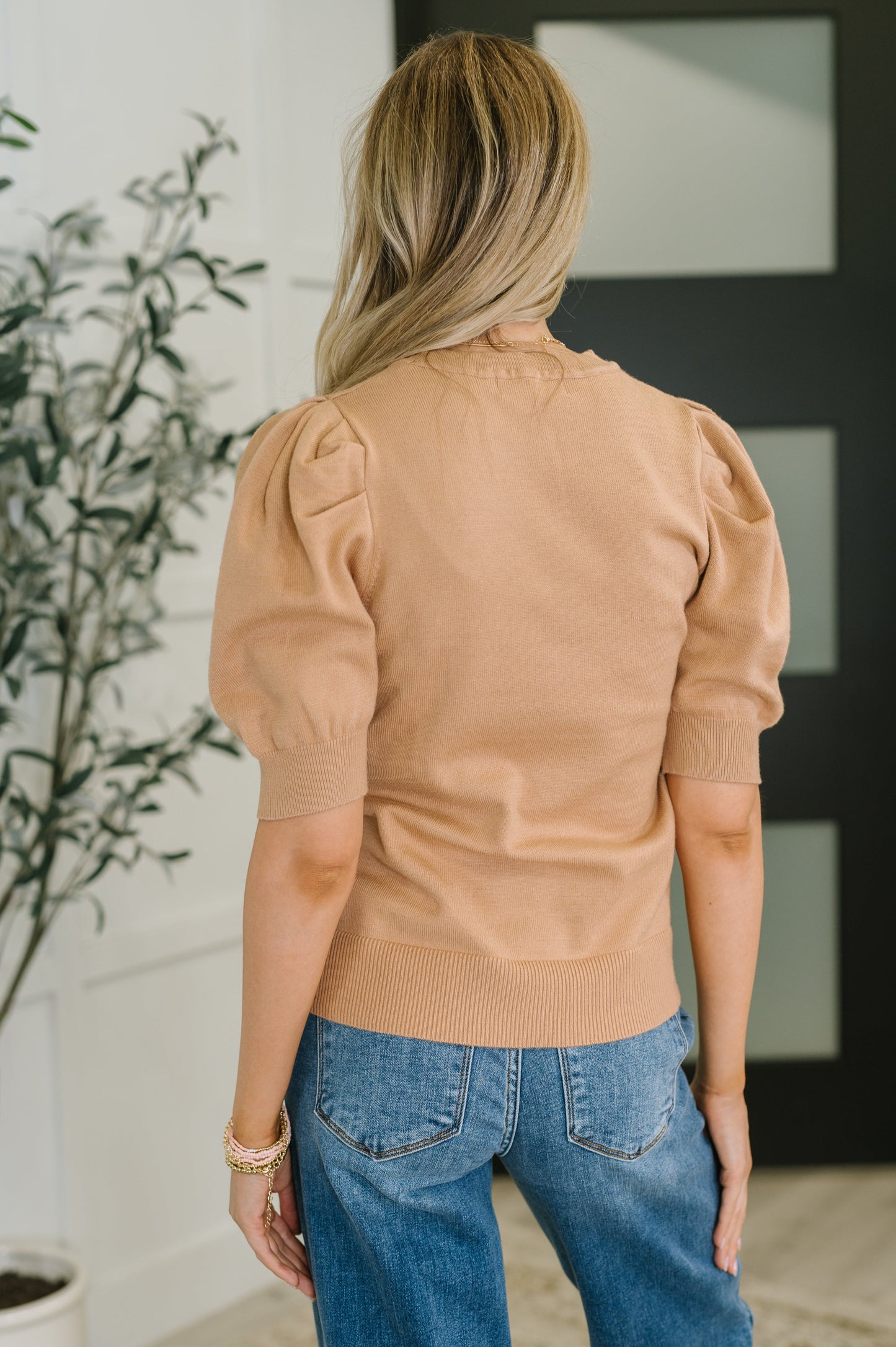 Casually Classy Puff Sleeve Blouse in Brush - Southern Divas Boutique