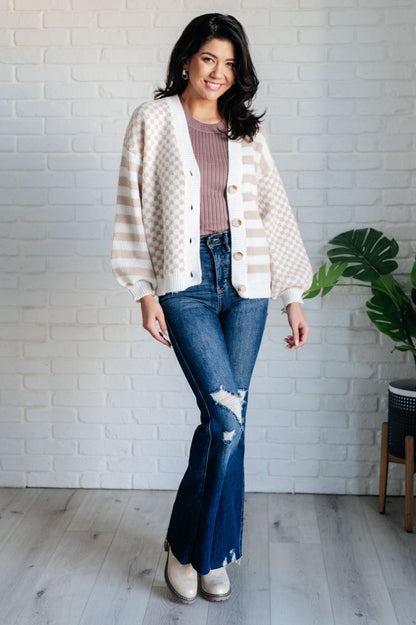 Check That Line Cardigan - Southern Divas Boutique