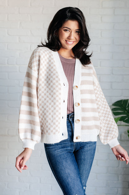 Check That Line Cardigan - Southern Divas Boutique