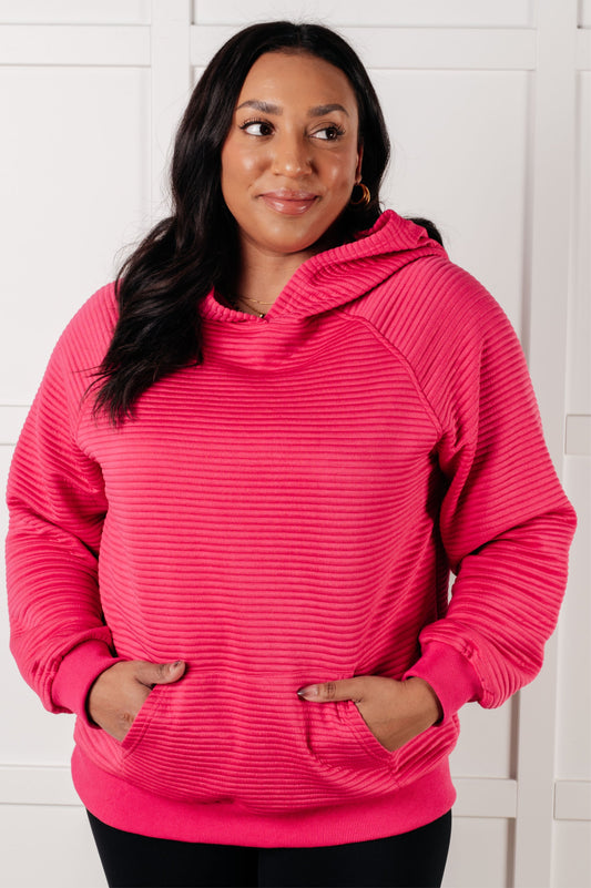 Crosswalk Textured Hoodie in Rose - Southern Divas Boutique