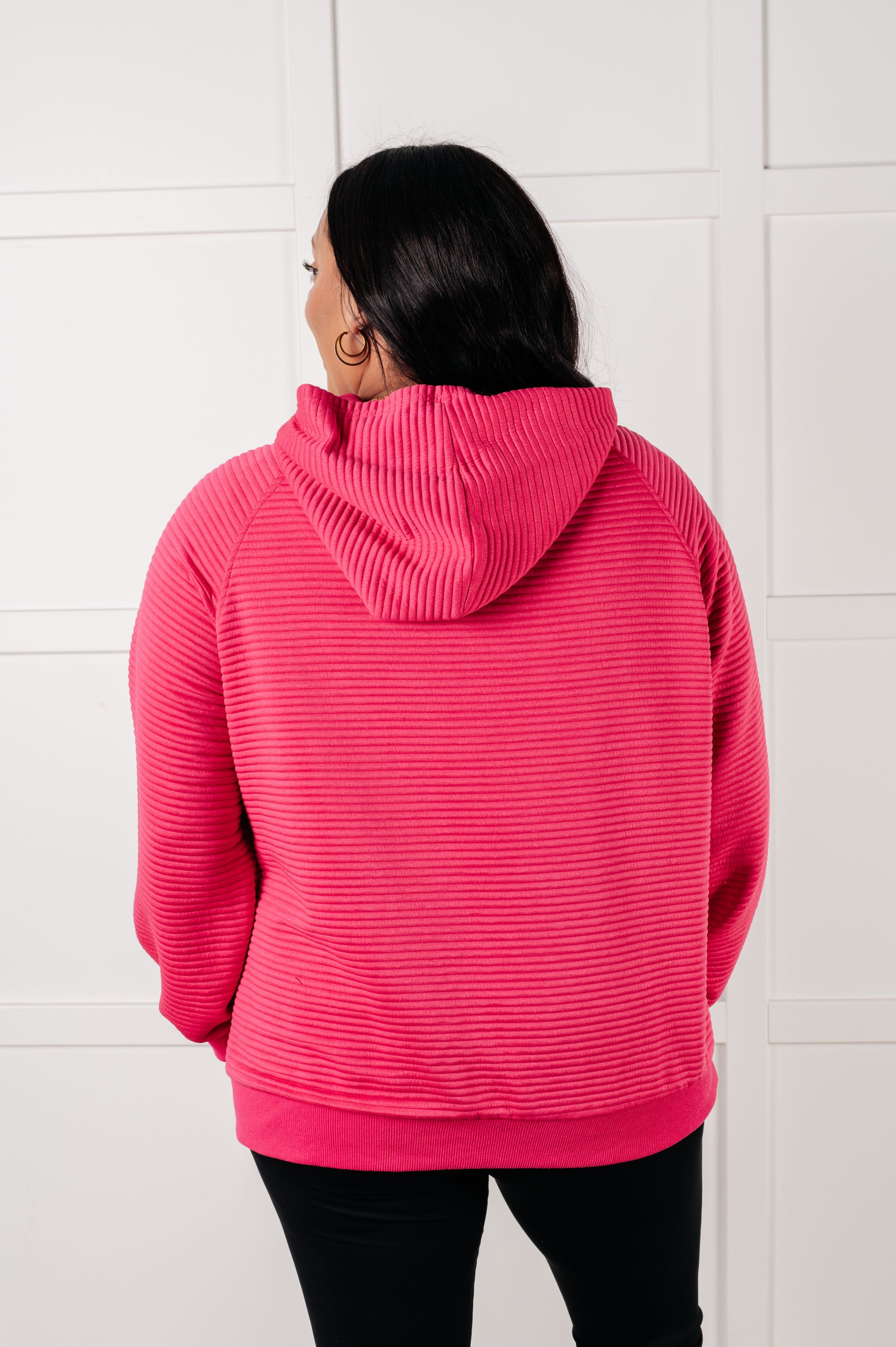 Crosswalk Textured Hoodie in Rose - Southern Divas Boutique