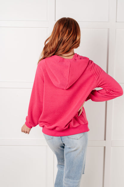 Crosswalk Textured Hoodie in Rose - Southern Divas Boutique