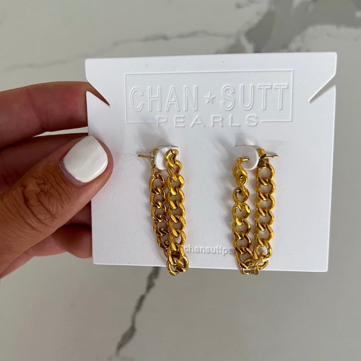 CHAIN LOOP EARRINGS - Southern Divas Boutique